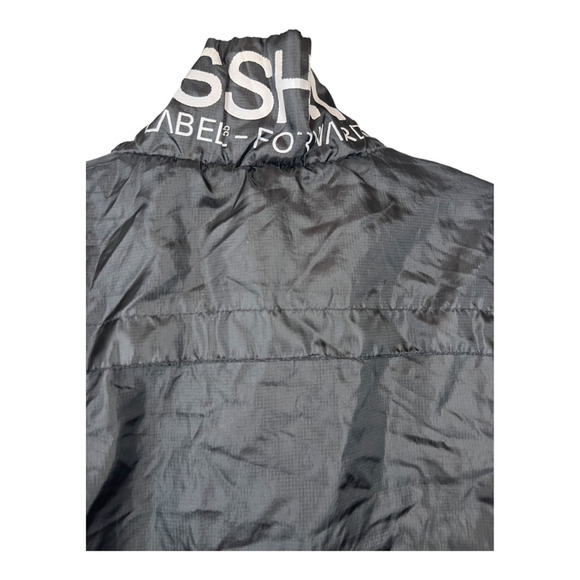 Crosshatch Womens Windbreaker Jacket Black Full Zip Pockets Waist Length M - Picture 3 of 8